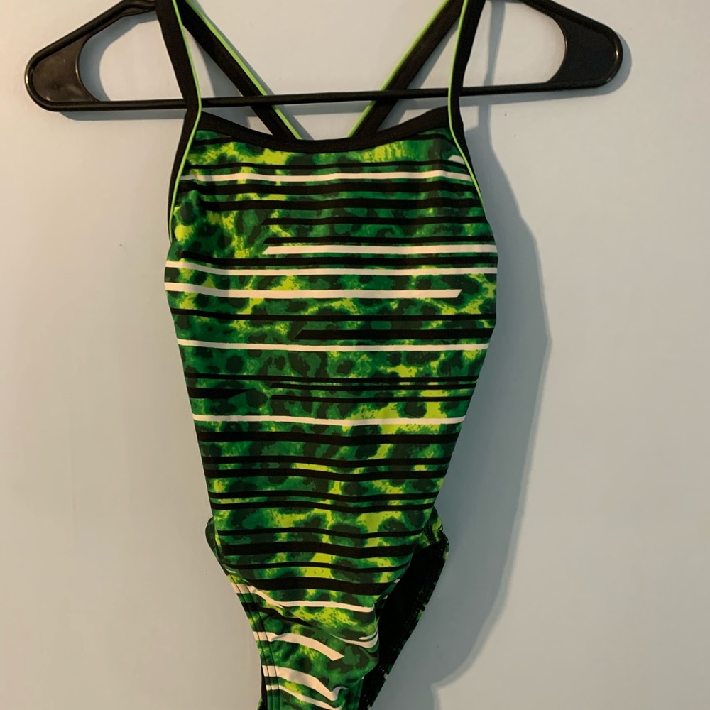 Girls Swim Suit Size 12/28 By Speedo Color Green